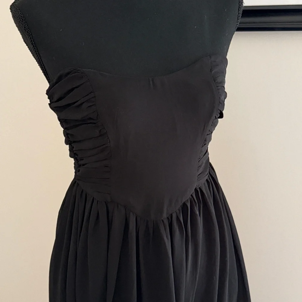 Lulus Luxe Favorite Black Strapless Ruched Maxi Dress Evening Gown Women’s XS - Picture 4 of 6